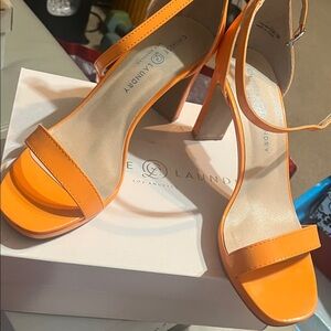 Chinese Laundry Bright Orange Heeled Sandals